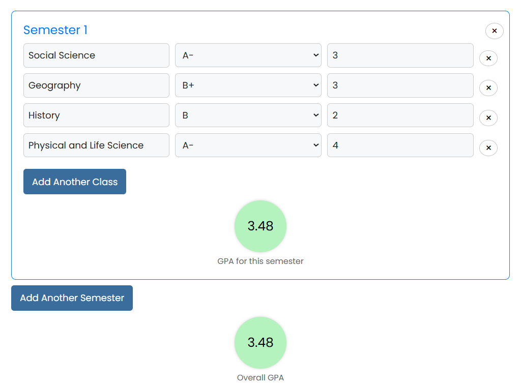 College GPA Calculator